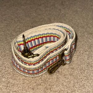 Striped Canvas Bag Strap with Brass Clips
